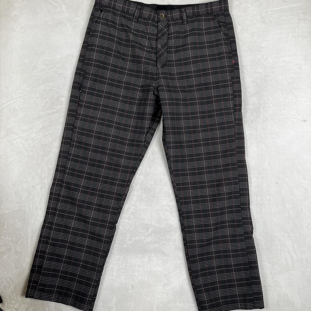 Hurley Pants Mens 38x34 Black Plaid Chino Regular Fit Casual Y2K Surf Skate
